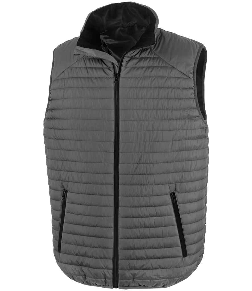 Result Genuine Recycled Thermoquilt Gilet | Grey/Black - Lancashire Teamwear