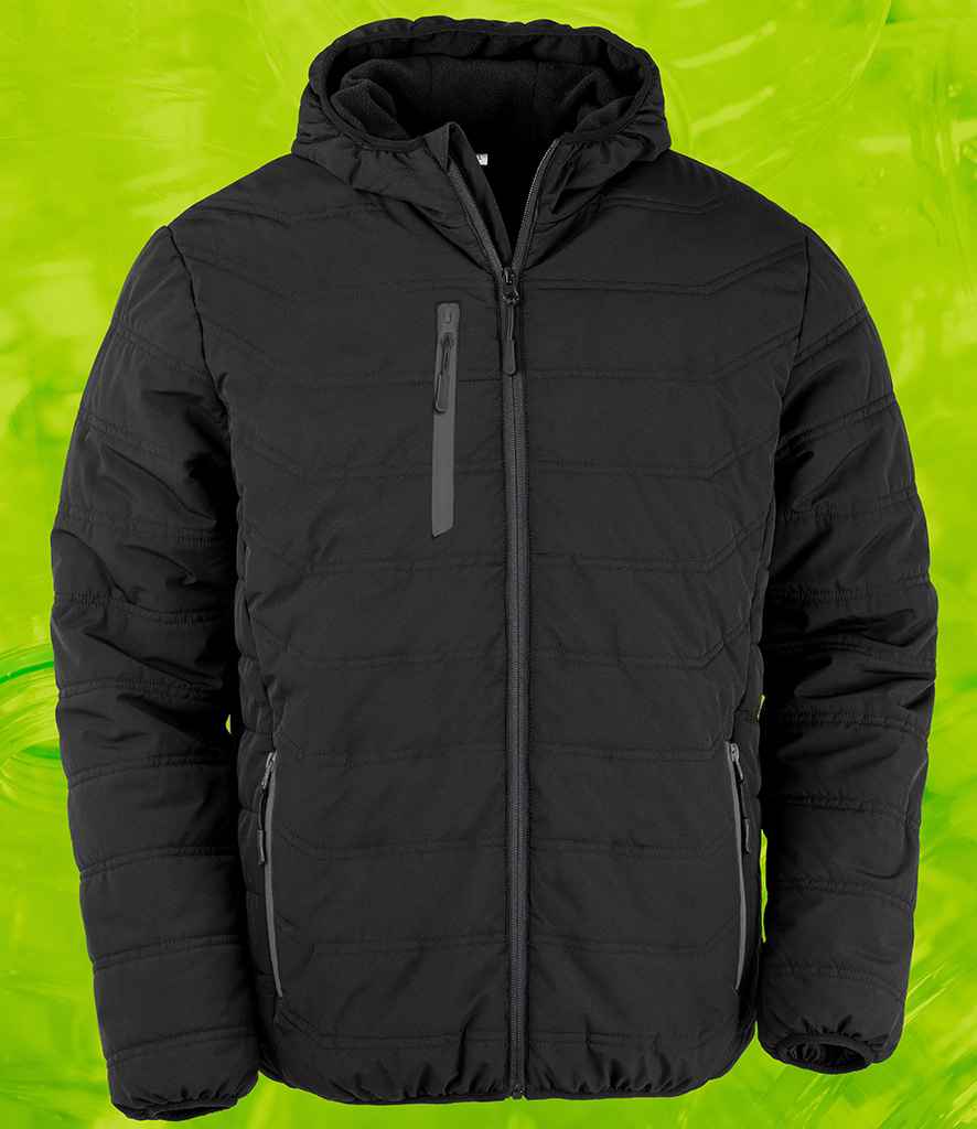 Result Genuine Recycled Compass Padded Winter Jacket | Black/Black - Lancashire Teamwear
