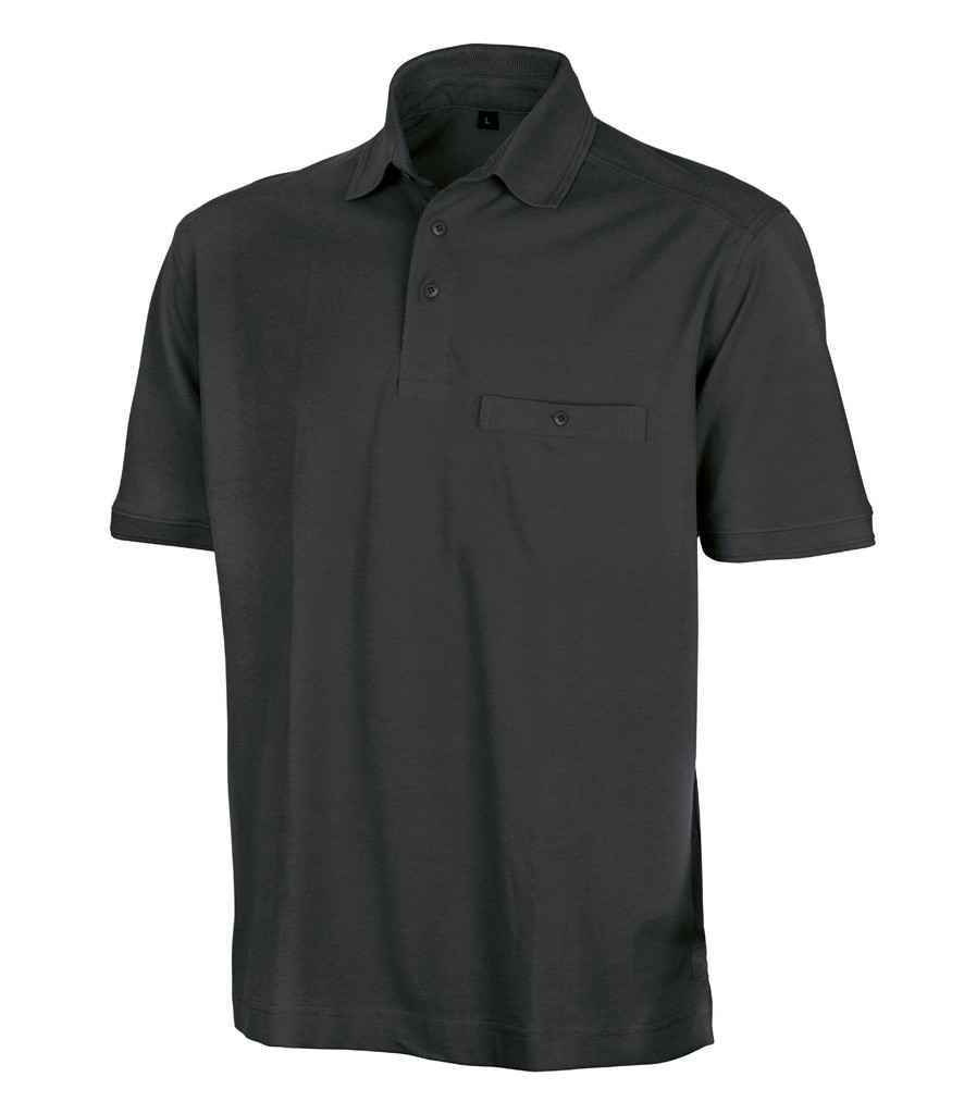 Result Work-Guard Apex Pocket Piqué Polo Shirt | Black - Lancashire Teamwear