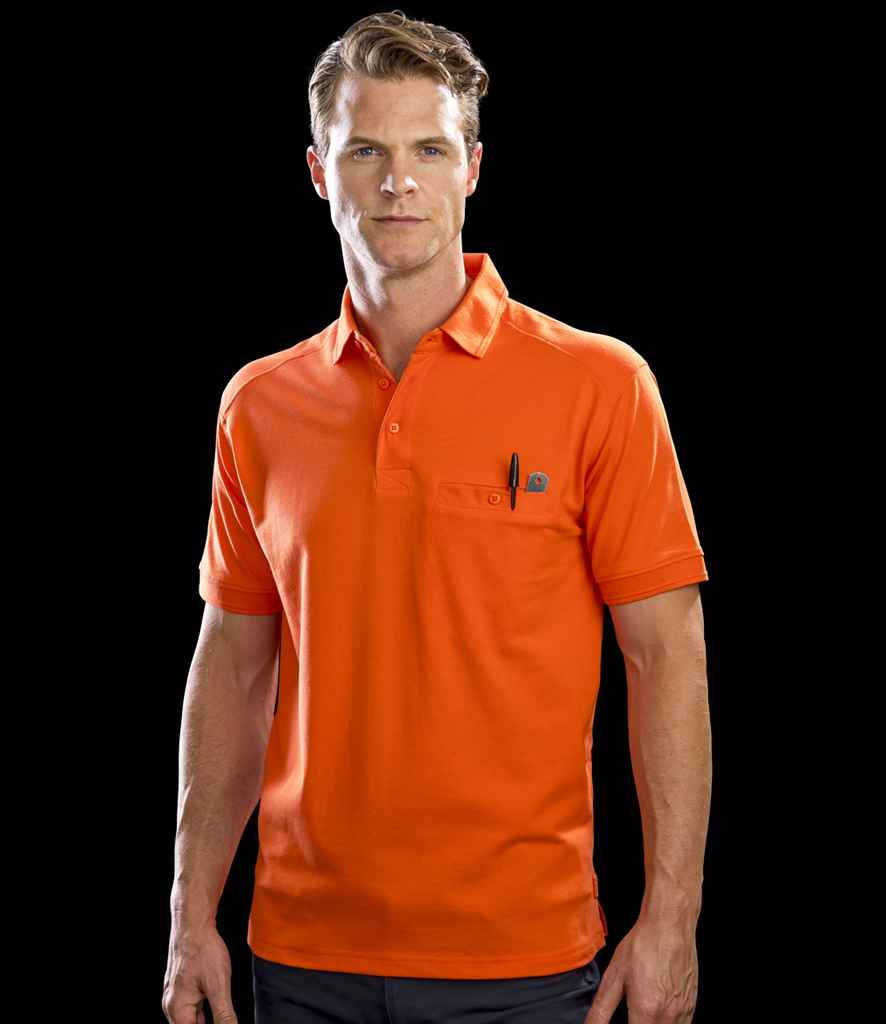 Result Work-Guard Apex Pocket Piqué Polo Shirt | Orange - Lancashire Teamwear