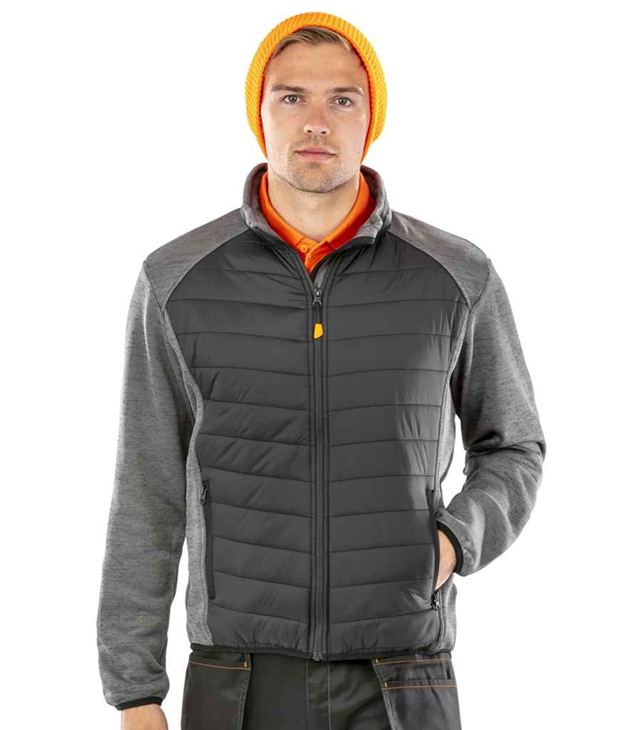 Result Work-Guard Elevator Jacket | Black/Grey Marl - Lancashire Teamwear
