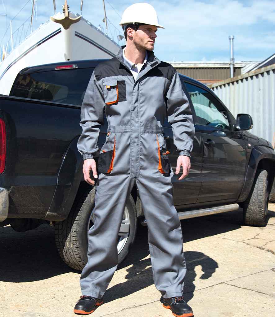 Result Work-Guard Lite Coverall | Grey/Black - Lancashire Teamwear