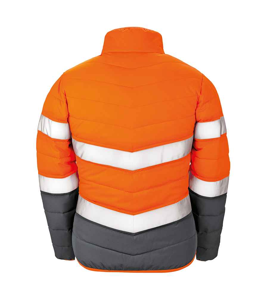 Result Safe-Guard Ladies Soft Safety Jacket | Fluorescent Orange/Grey - Lancashire Teamwear