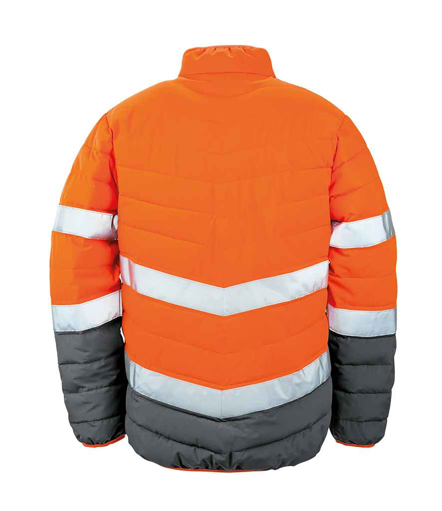 Result Safe-Guard Soft Safety Jacket | Fluorescent Orange/Grey - Lancashire Teamwear