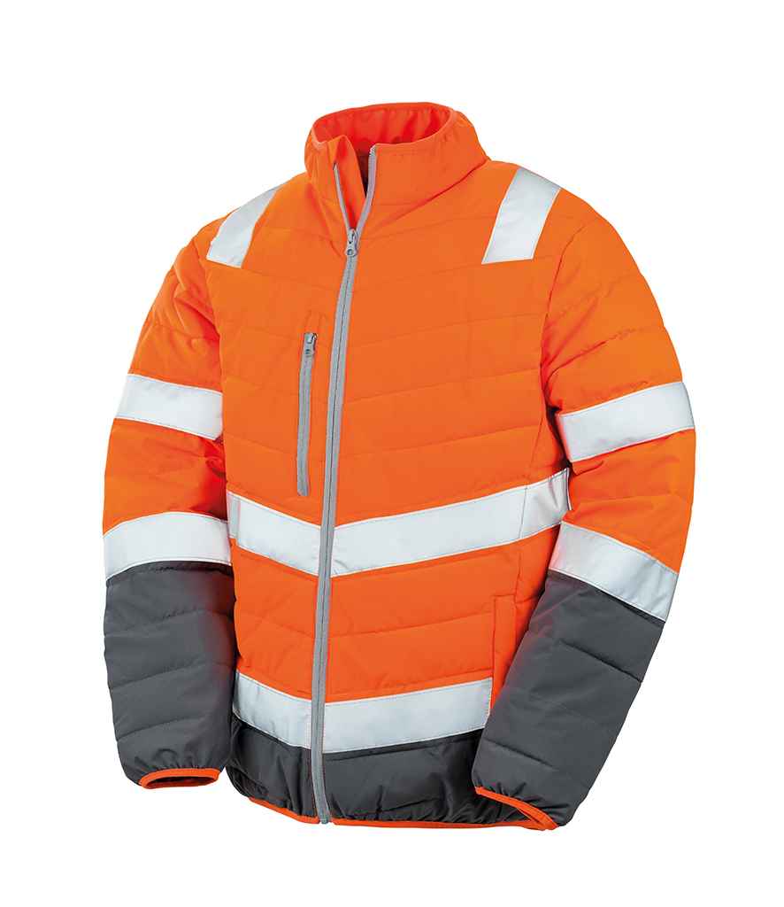 Result Safe-Guard Soft Safety Jacket | Fluorescent Orange/Grey - Lancashire Teamwear