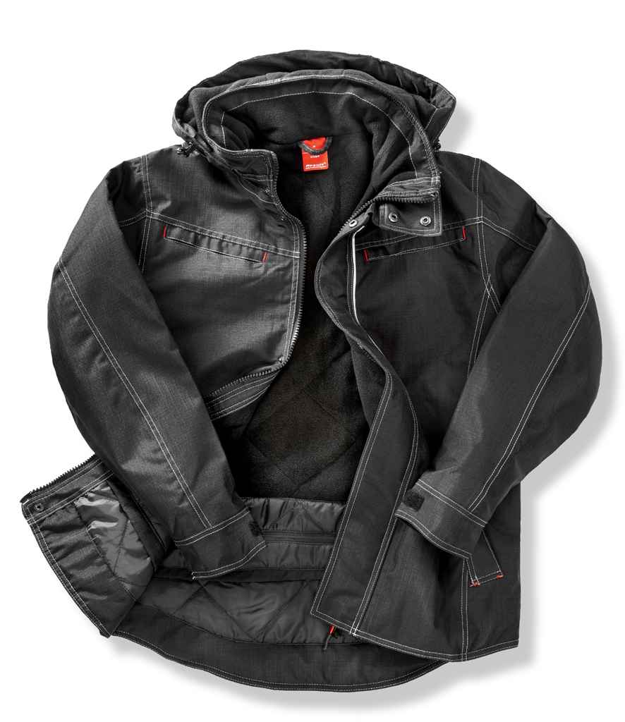 Result Work-Guard Denim Texture Rugged Jacket | Black - Lancashire Teamwear