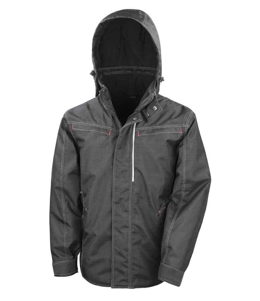 Result Work-Guard Denim Texture Rugged Jacket | Black - Lancashire Teamwear