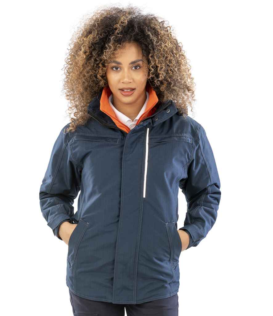 Result Work-Guard Denim Texture Rugged Jacket | Navy - Lancashire Teamwear