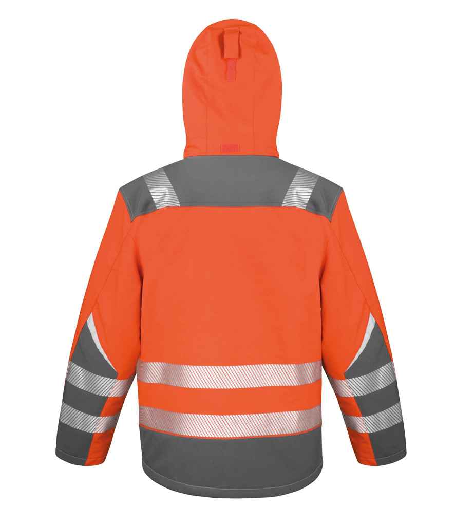 Result Safe-Guard Dynamic Soft Shell Jacket | Fluorescent Orange - Lancashire Teamwear