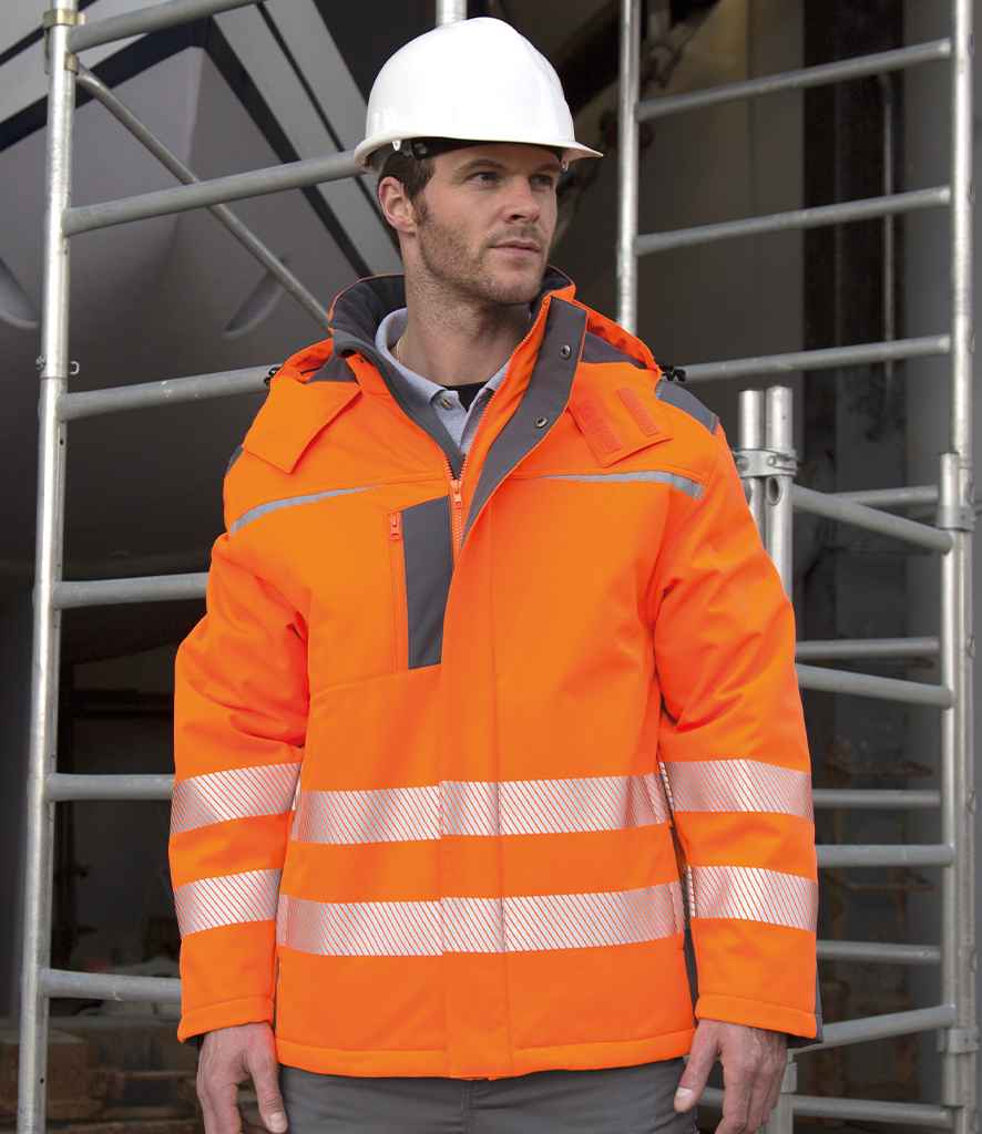 Result Safe-Guard Dynamic Soft Shell Jacket | Fluorescent Orange - Lancashire Teamwear
