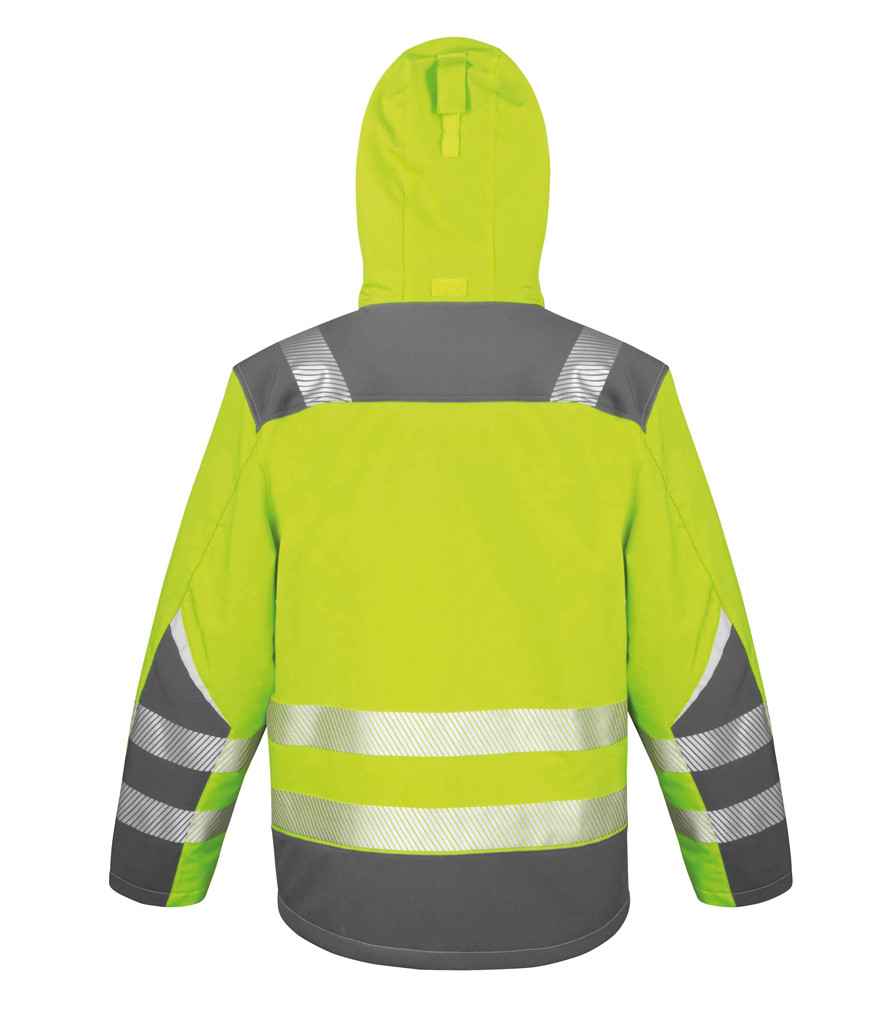 Result Safe-Guard Dynamic Soft Shell Jacket | Fluorescent Yellow - Lancashire Teamwear
