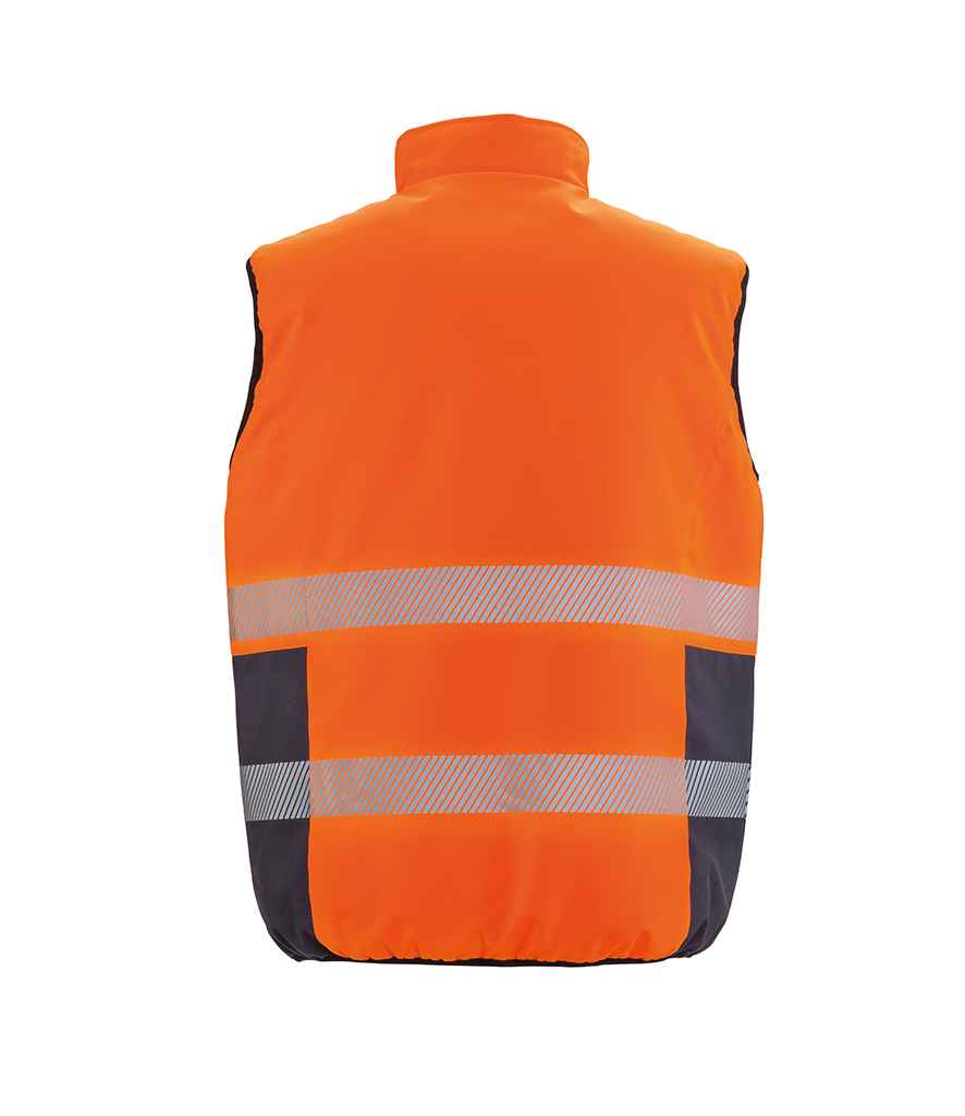 Result Safe-Guard Reversible Soft Padded Gilet | Fluorescent Orange/Navy - Lancashire Teamwear