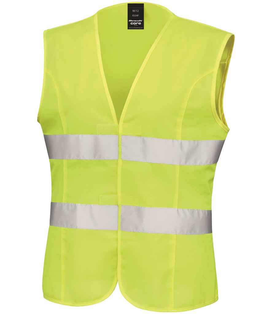 Result Core Ladies Hi-Vis Vest | Fluorescent Yellow Waistcoat - Lancashire Teamwear