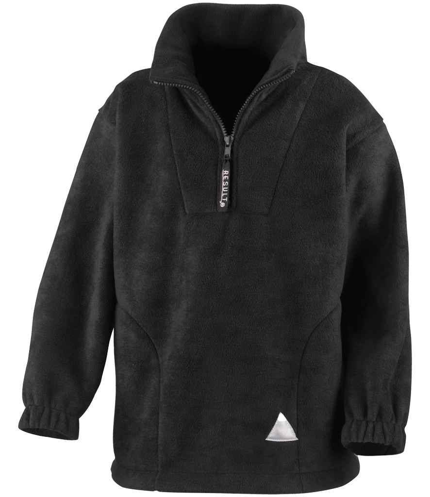 Result Kids/Youths Zip Neck Polartherm™ Fleece | Black - Lancashire Teamwear