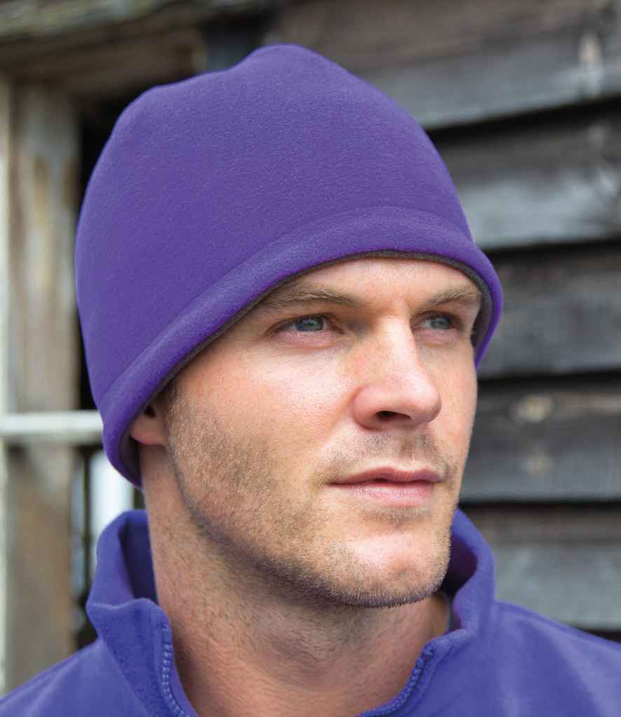 Result Reversible Fleece Skull Hat | Purple/Charcoal - Result Winter Essentials Headwear - Lancashire Teamwear