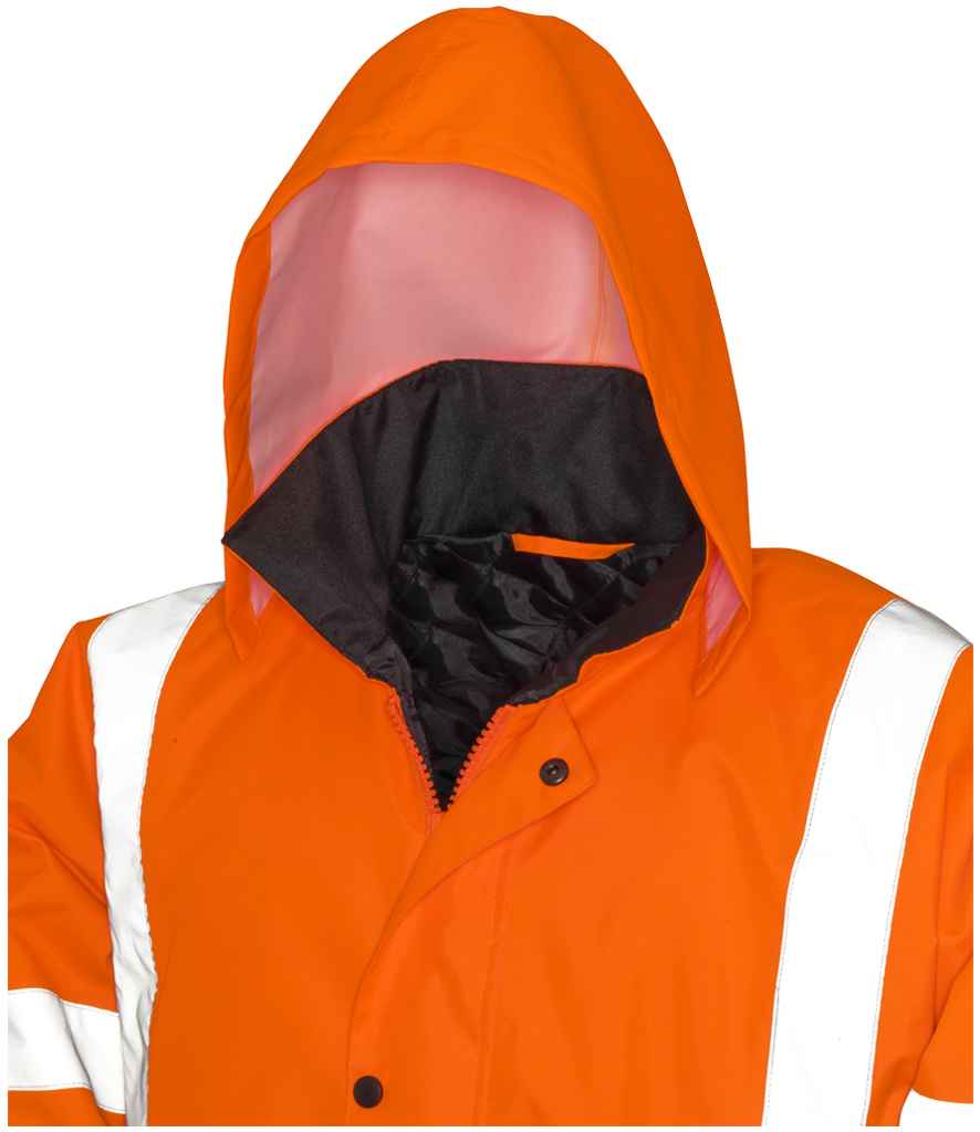 Result Core Motorway Two Tone Safety Jacket | Fluorescent Orange/Black - Lancashire Teamwear