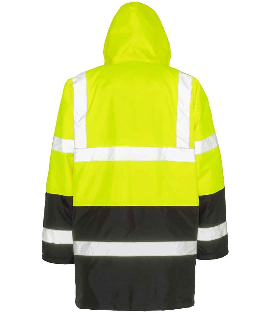 Result Core Motorway Two Tone Safety Jacket | Fluorescent Yellow/Black - Lancashire Teamwear