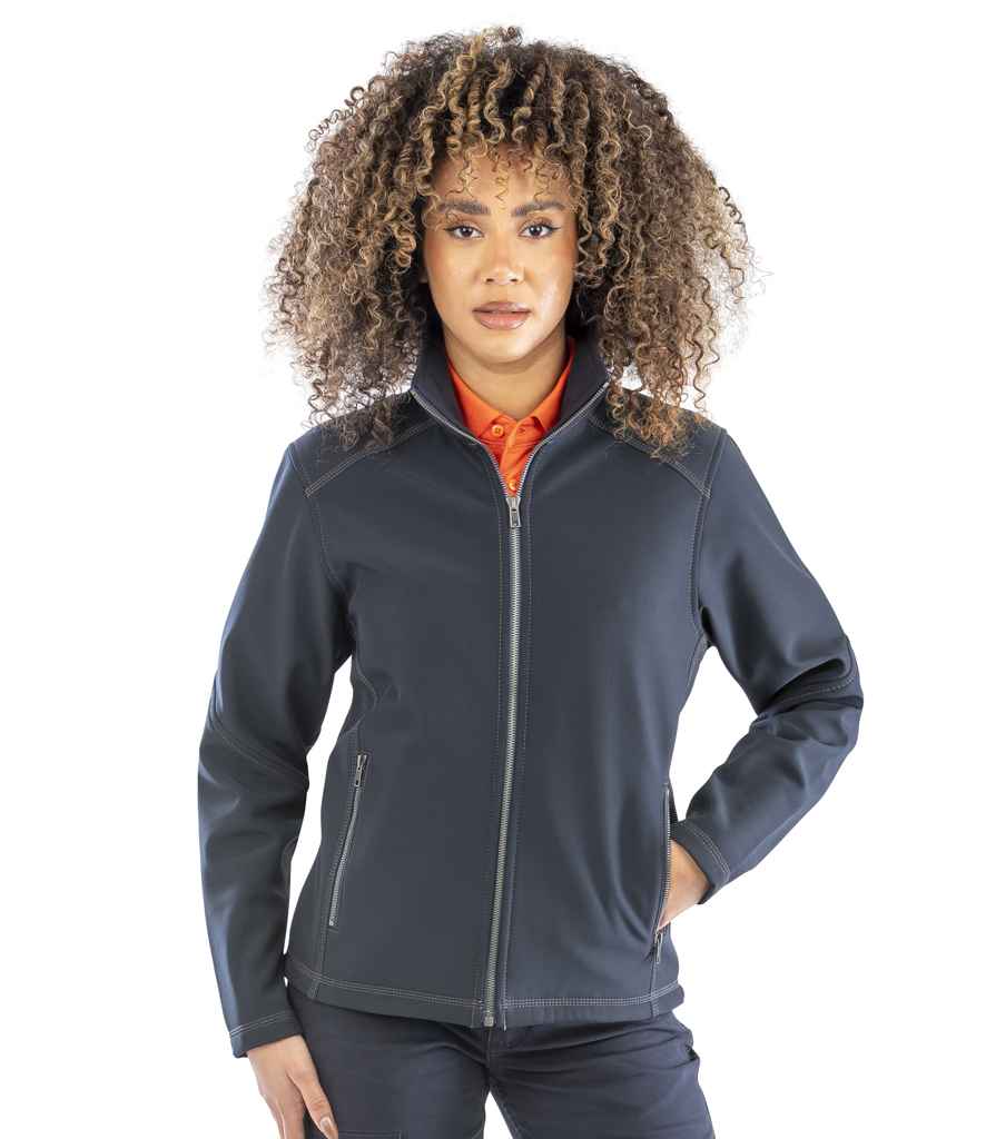 Result Work-Guard Ladies Treble Stitch Soft Shell Jacket | Navy - Lancashire Teamwear