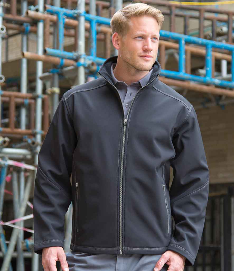 Result Work-Guard Treble Stitch Soft Shell Jacket | Black - Lancashire Teamwear