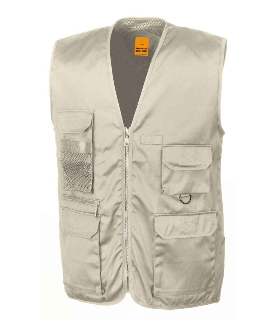 Result Work-Guard Safari Waistcoat | Camel Gilet - Lancashire Teamwear