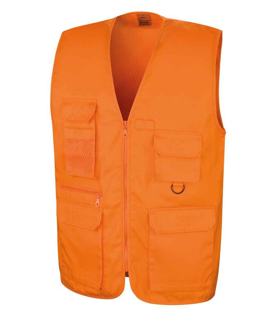 Result Work-Guard Safari Waistcoat | Orange Gilet - Lancashire Teamwear
