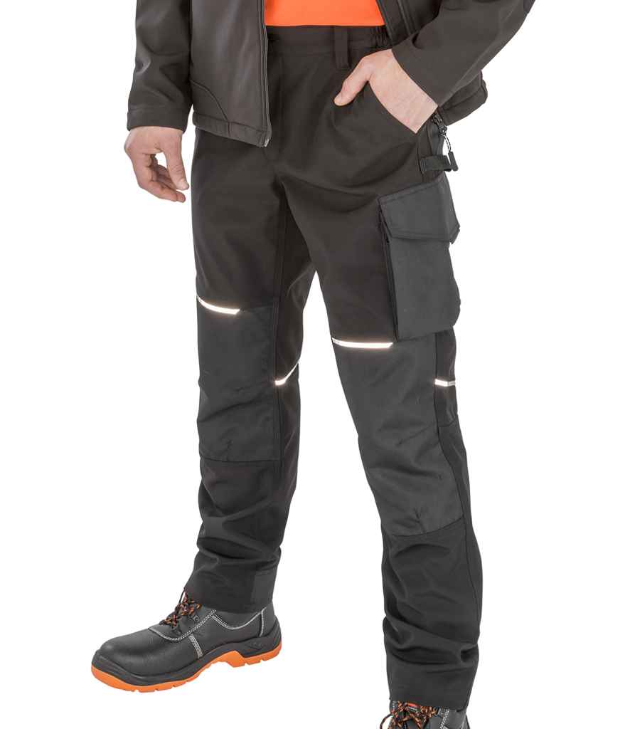 Result Work-Guard Slim Fit Soft Shell Trousers | Black - Lancashire Teamwear
