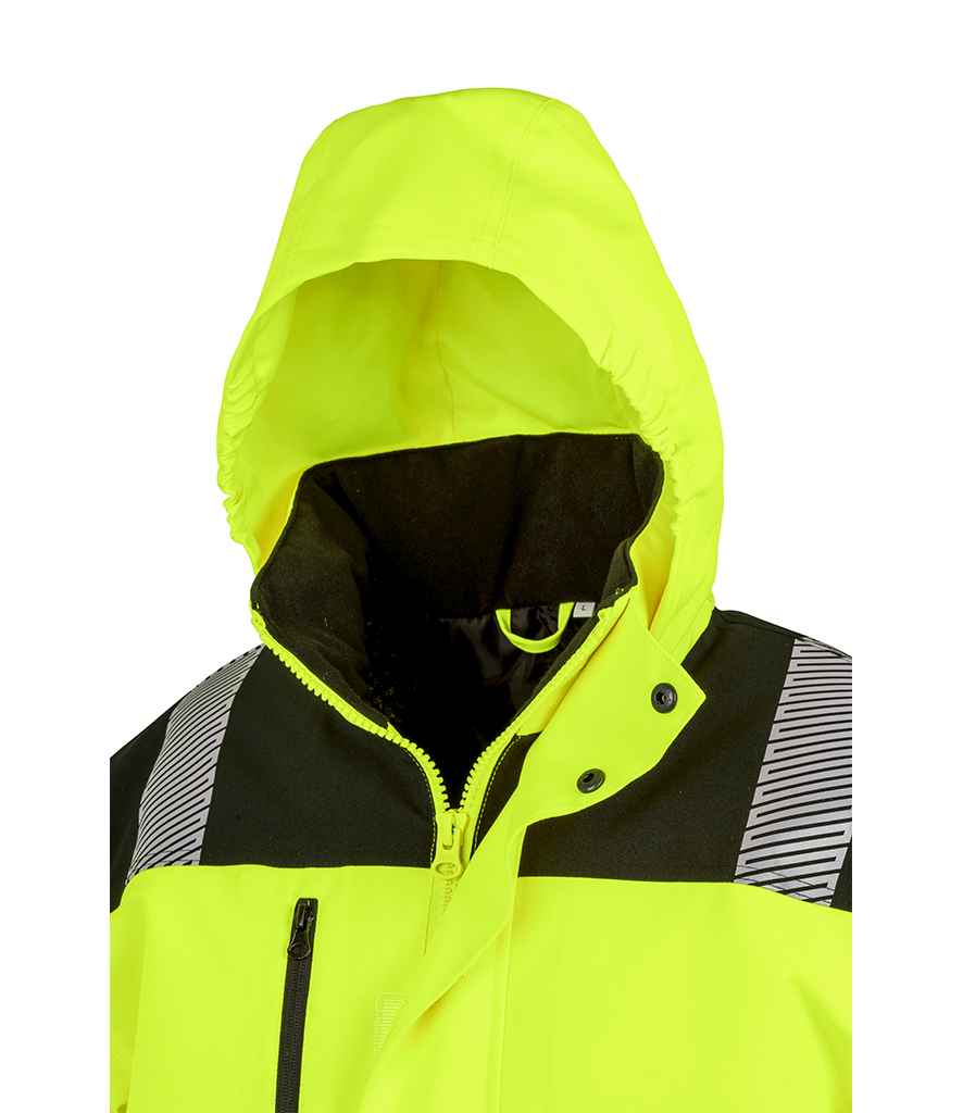 Result Safe-Guard Extreme Tech Printable Soft Shell Safety Jacket | Fluorescent Yellow/Black - Lancashire Teamwear