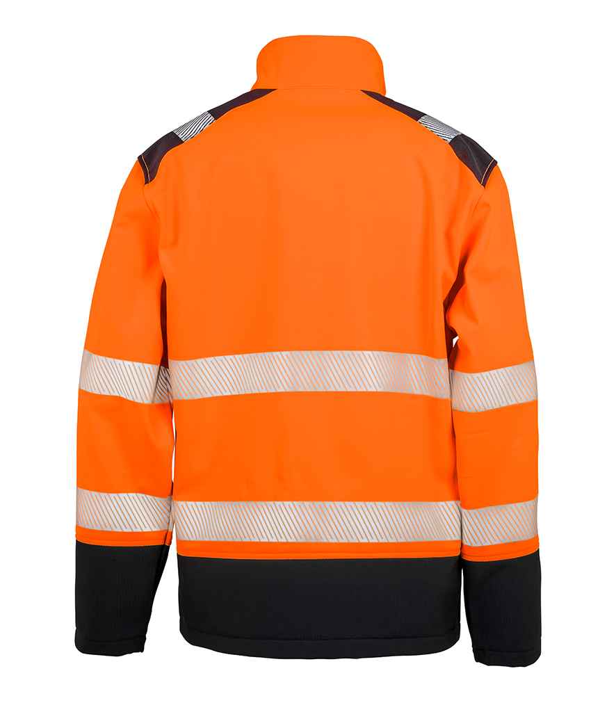 Result Safe-Guard Printable Ripstop Safety Soft Shell Jacket | Fluorescent Orange/Black - Lancashire Teamwear