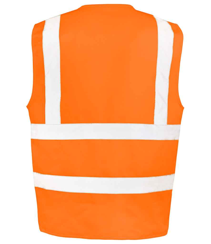 Result Safe-Guard Heavy Duty Poly/Cotton Security Vest | Fluorescent Orange Waistcoat - Lancashire Teamwear