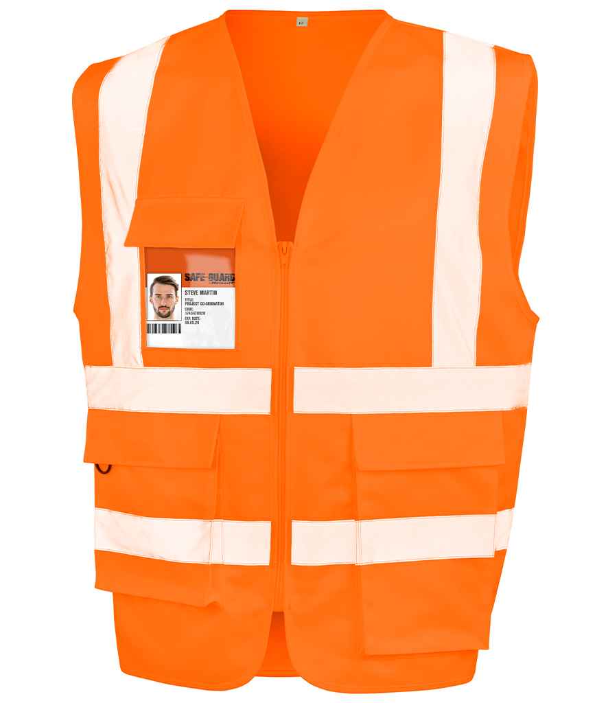 Result Safe-Guard Heavy Duty Poly/Cotton Security Vest Fluorescent Orange