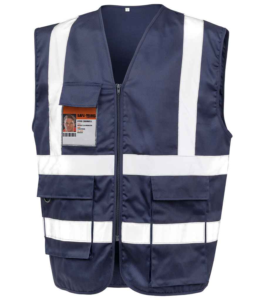 Result Safe-Guard Heavy Duty Poly/Cotton Security Vest | Navy Waistcoat - Lancashire Teamwear