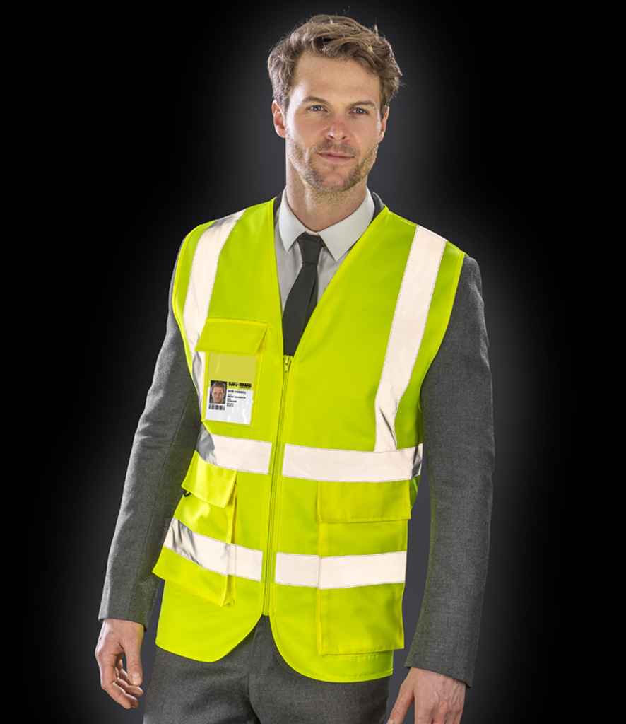 Result Safe-Guard Heavy Duty Poly/Cotton Security Vest | Yellow Waistcoat - Lancashire Teamwear