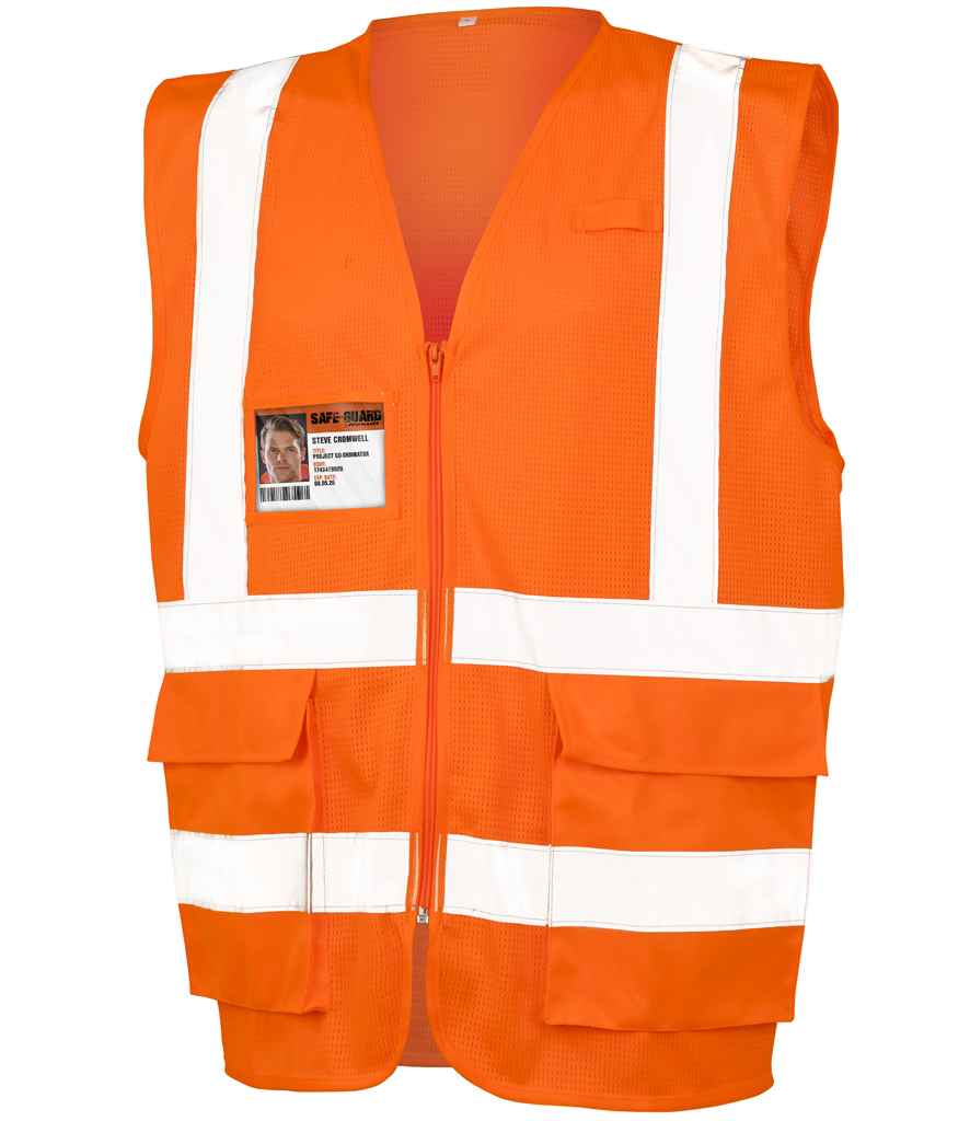 Result Safe-Guard Executive Cool Mesh Safety Vest Fluorescent Orange