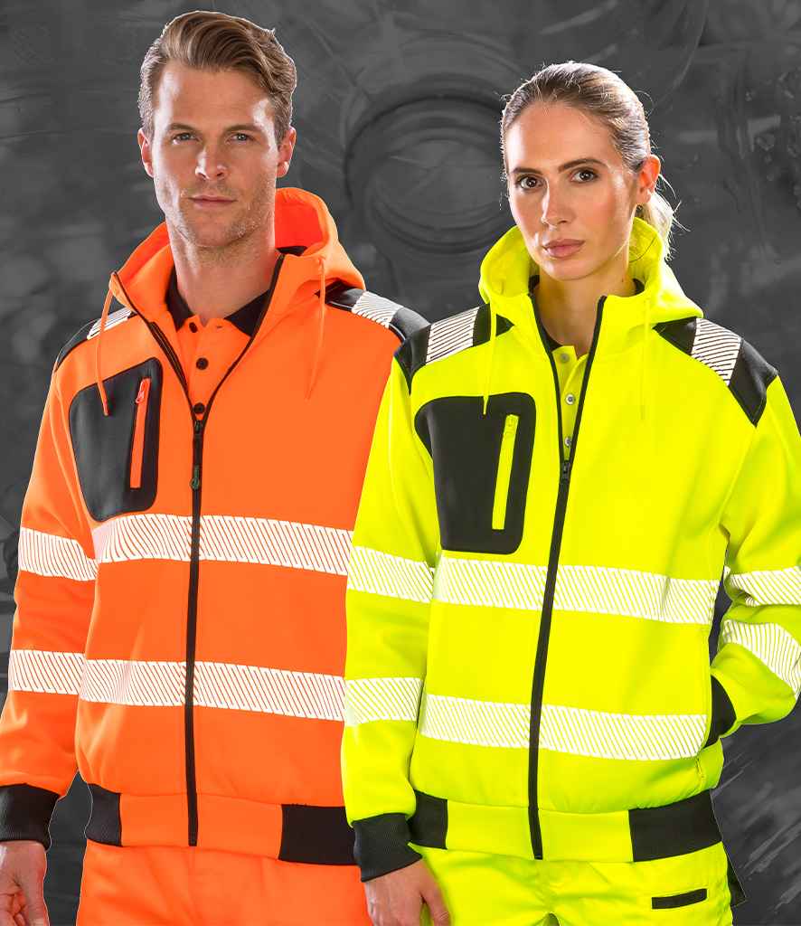 Result Genuine Recycled Safety Zip Hoodie | Fluorescent Orange - Lancashire Teamwear