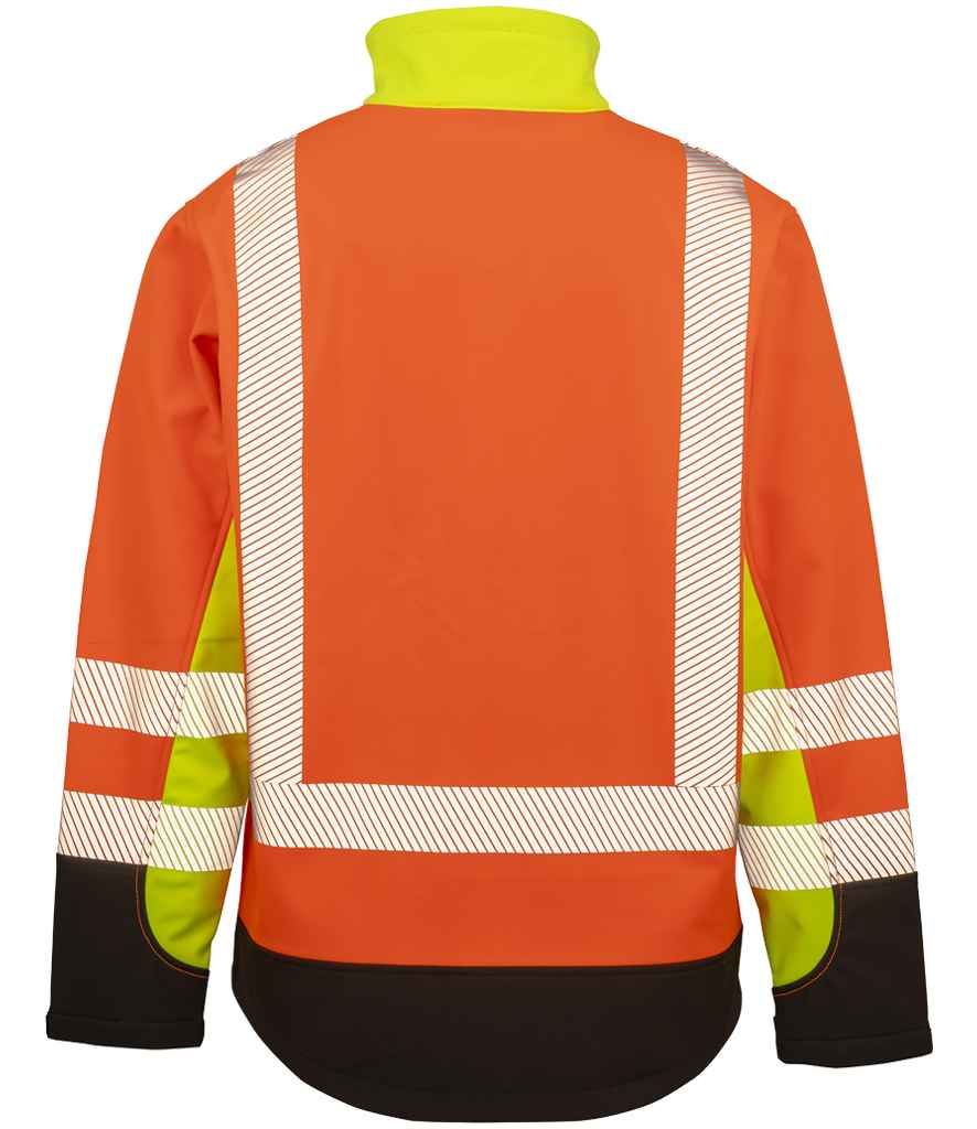 Result Recycled Three Layer Printable 3-Tone Safety Soft Shell Jacket | Fluorescent Yellow/Orange/Black - Result Genuine R...