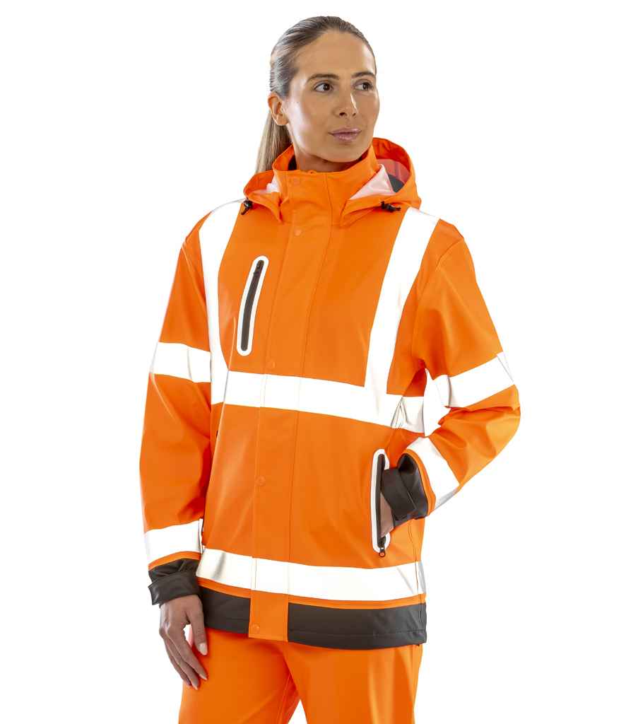 Result Recycled Heavy Duty Prism PU Safe and Dry Jacket | Fluorescent Orange/Black - Result Genuine Recycled - Lancashire ...