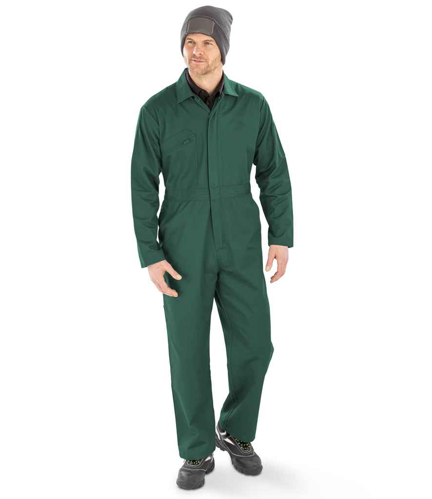 Result Genuine Recycled Action Overalls | Bottle Green Coverall - Lancashire Teamwear