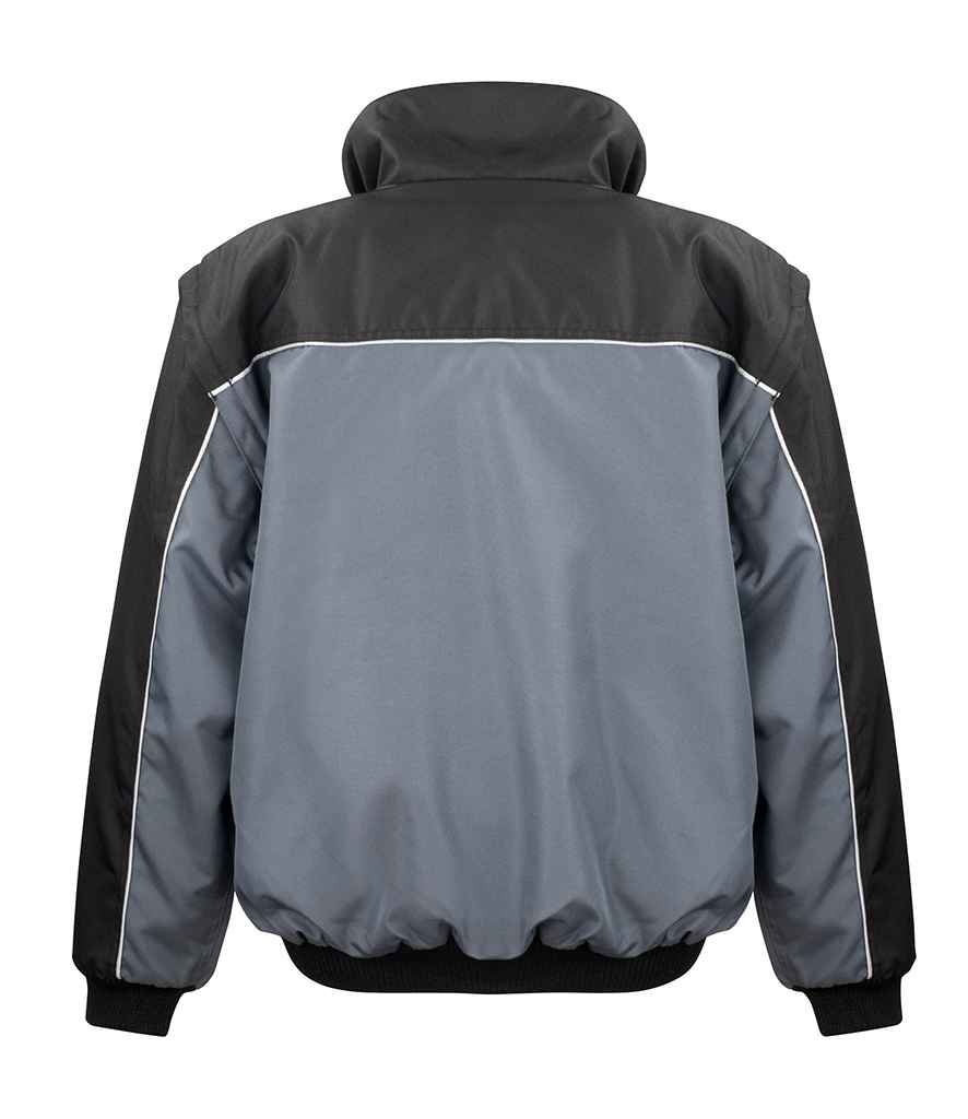 Result Work-Guard Zip Sleeve Heavy Duty Jacket | Grey/Black - Lancashire Teamwear