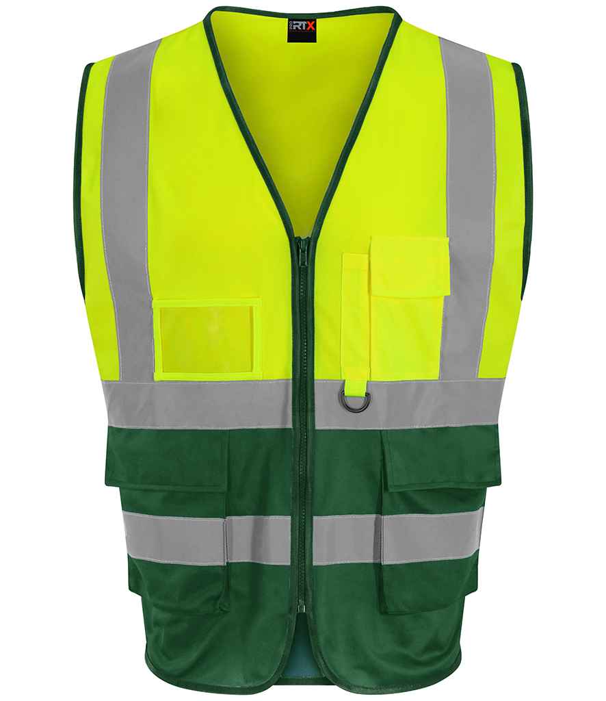 Pro RTX High Visibility Executive Waistcoat Yellow/Paramedic Green