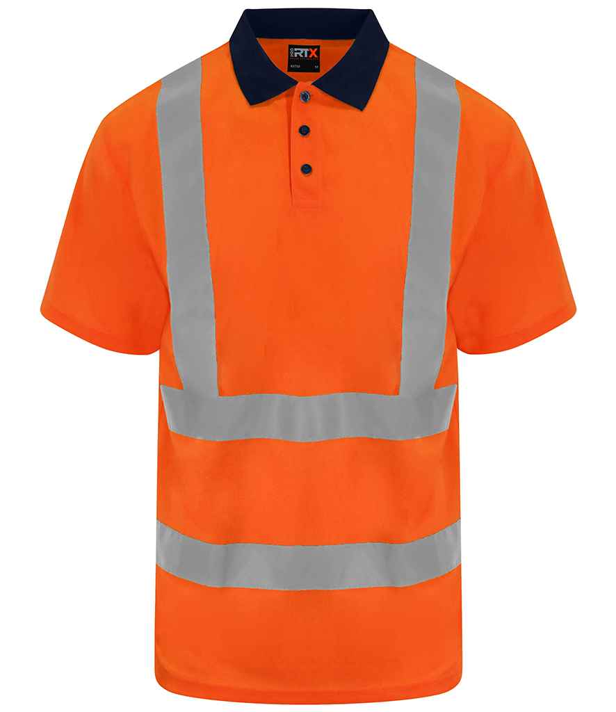 Pro RTX High Visibility Polo Shirt Orange/Navy
