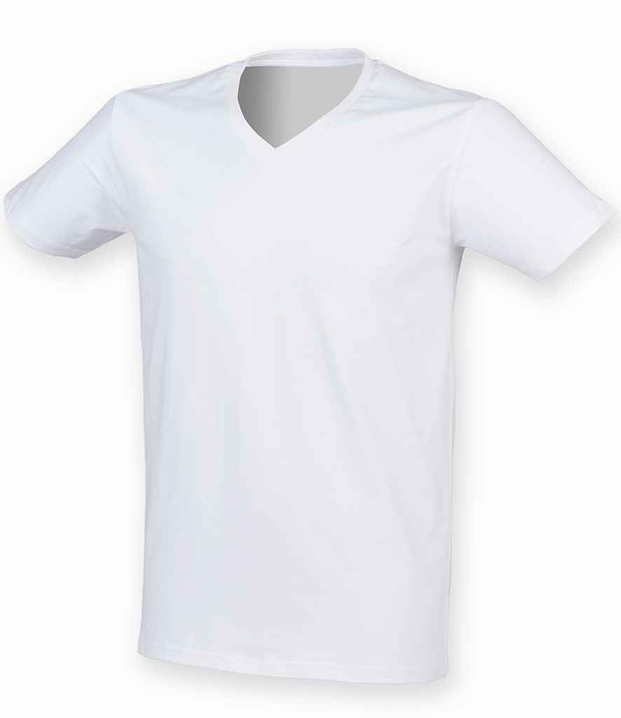 SF Clothing Feel Good Stretch V Neck T-Shirt White