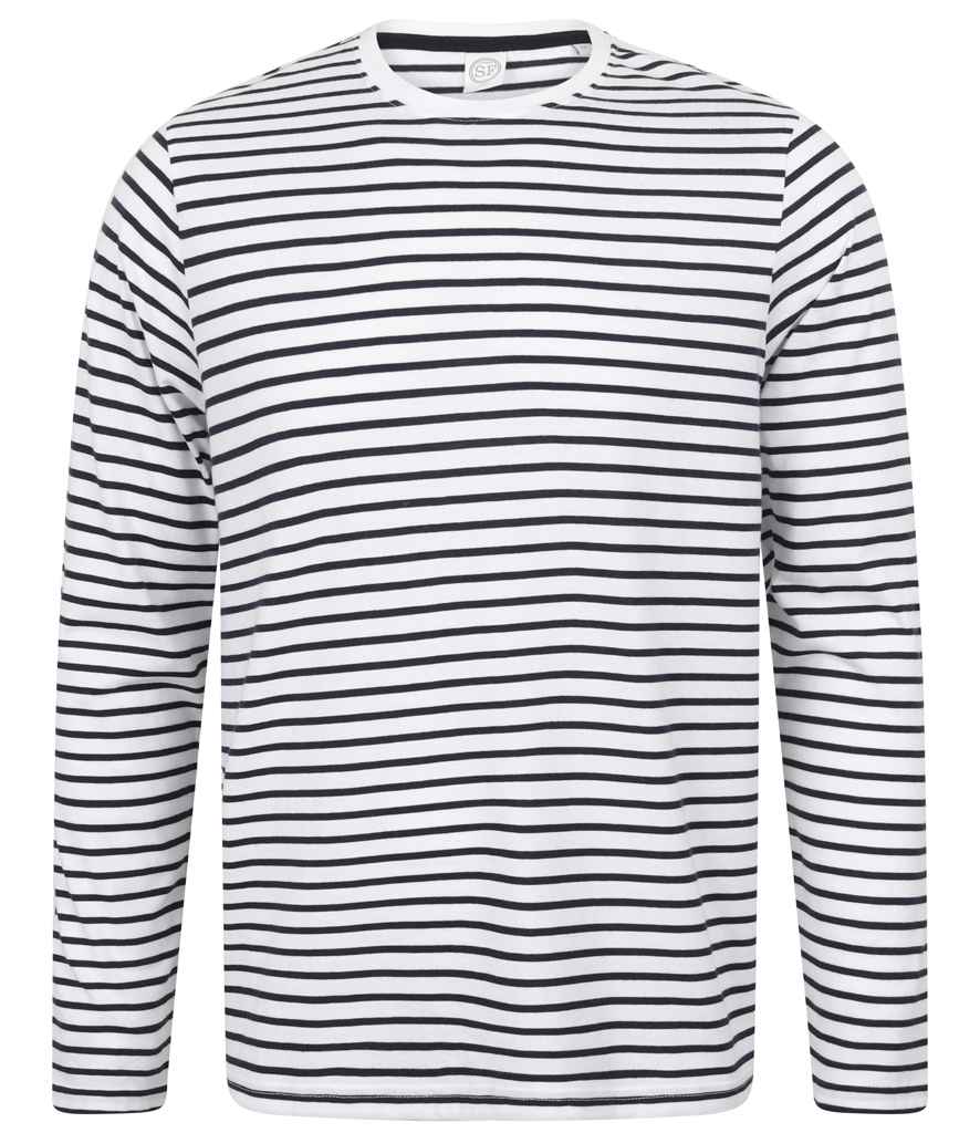 SF Clothing Unisex Long Sleeve Striped T-Shirt White/Oxford Navy