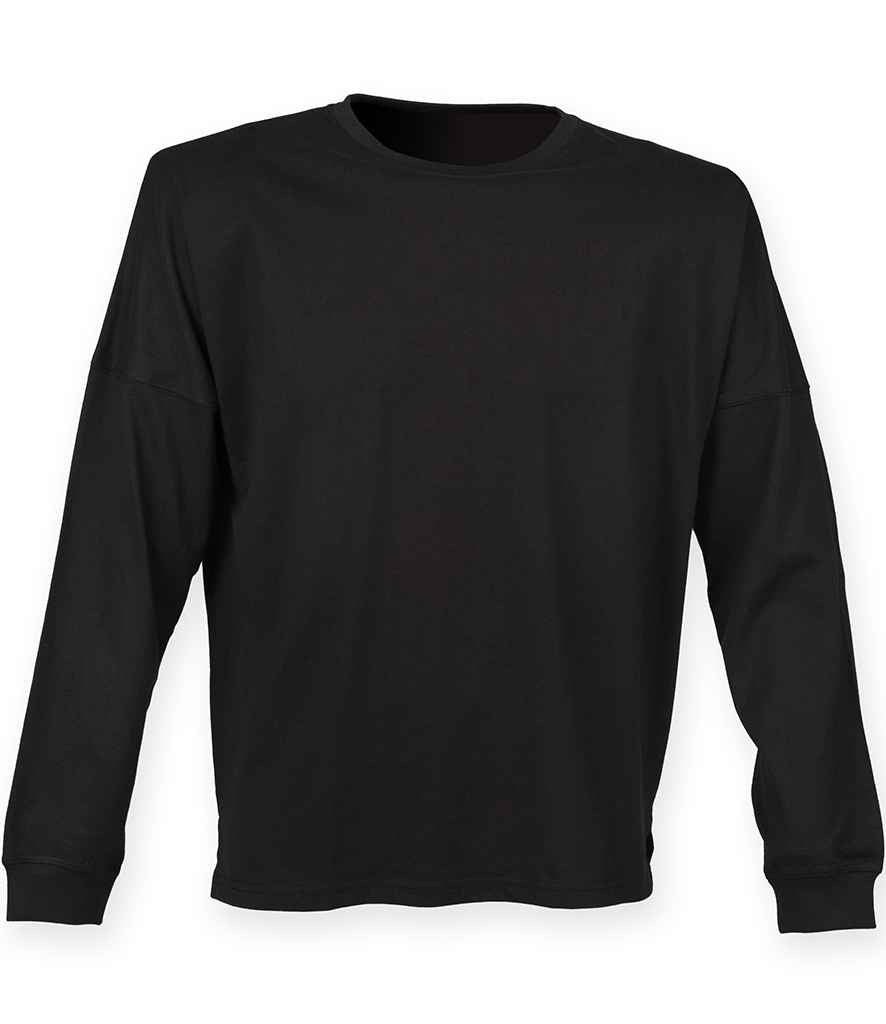 SF Clothing Unisex Drop Shoulder Slogan Top Black