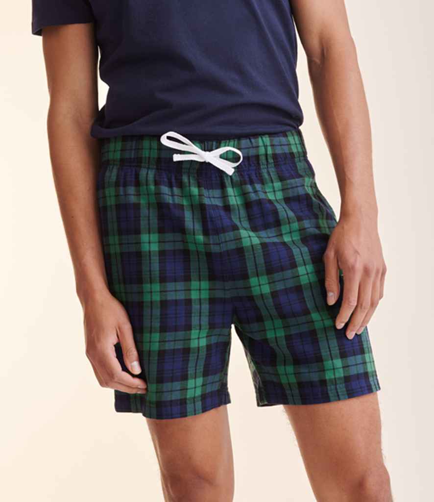 SF Clothing Tartan Lounge Shorts | Navy/Green - Lancashire Teamwear