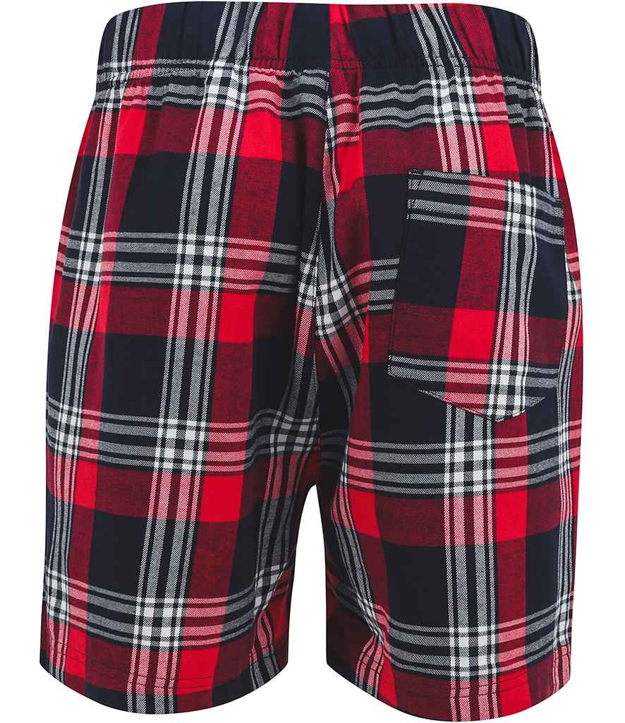 SF Clothing Tartan Lounge Shorts | Red/Navy - Lancashire Teamwear