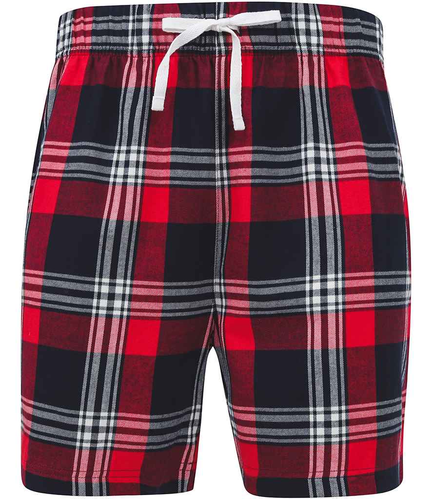 SF Clothing Tartan Lounge Shorts | Red/Navy - Lancashire Teamwear