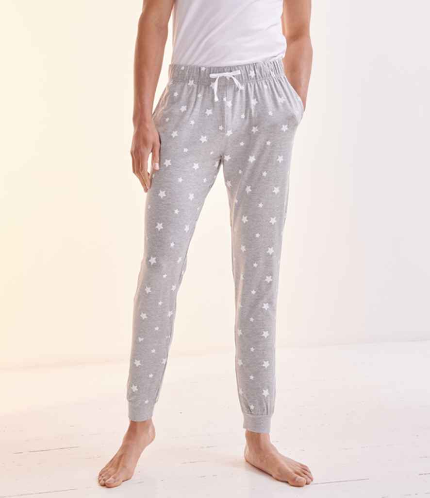 SF Clothing Unisex Cuffed Lounge Pants | Heather Grey/White Stars Trousers - Lancashire Teamwear