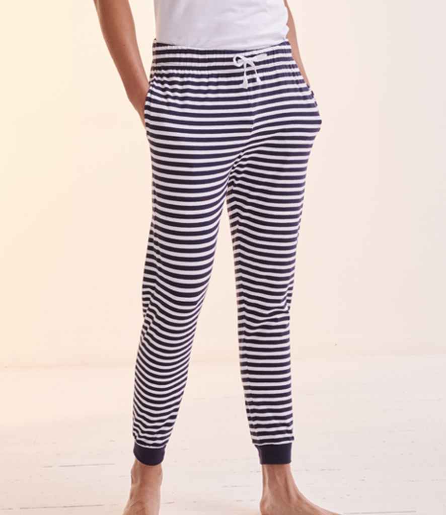 SF Clothing Unisex Cuffed Lounge Pants | Navy/white stripes Trousers - Lancashire Teamwear