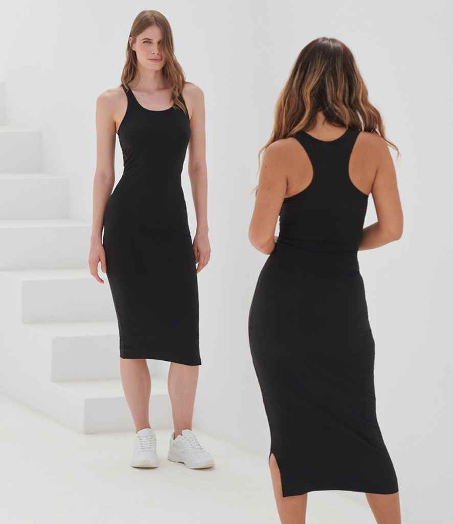 SF Clothing Ladies Racer Back Midi Dress | Black - Lancashire Teamwear