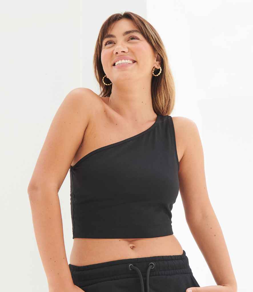 SF Clothing Ladies One Shoulder Top | Black T-Shirt - Lancashire Teamwear